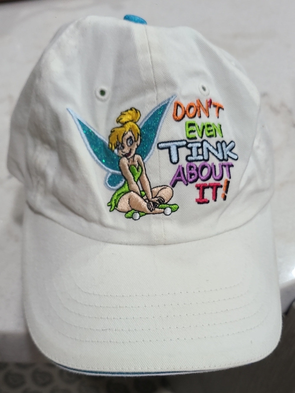 Kids White Tinker Bell Embroidered Baseball Cap - Disney